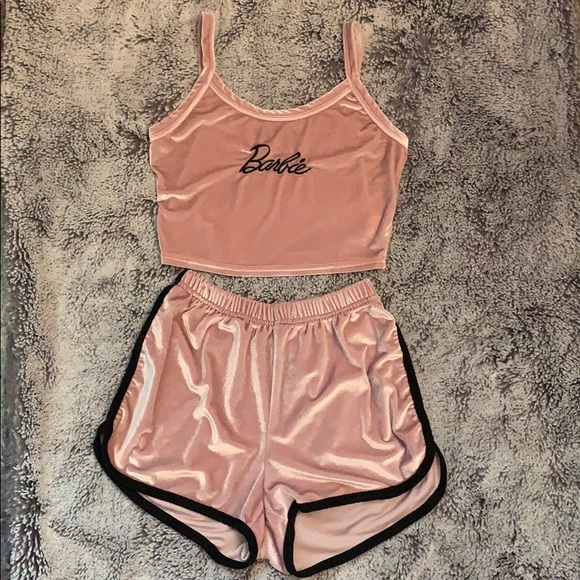 Other - Velour Barbie Tank & Short Set